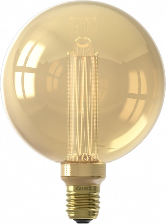 Calex crown series led lamp - e27 - g125 lichtbron goud - 3.5w - dimbaar