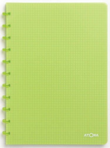 Atoma trendy schrift - a4 - 144 bladzijden - geruit 5 mm - transparant groen - 1 stuk
