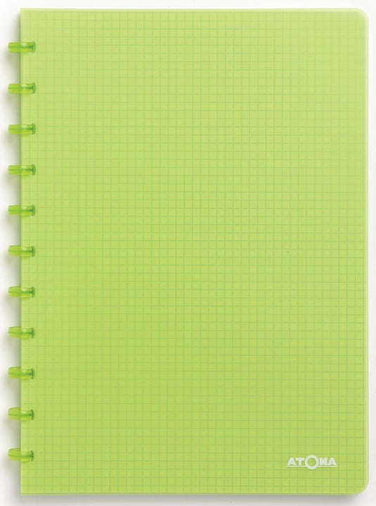 Atoma trendy schrift - a4 - 144 bladzijden - geruit 5 mm - transparant groen - 1 stuk