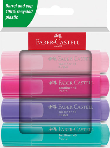 Faber-castell tekstmarker 46 - 4 stuks - pastel - fc-254654