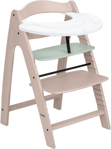 Hauck kinderstoel set arketa n play - houten kinderstoel met speelblad - fsc®-gecertificeerd beukenhout - whitewashed mint