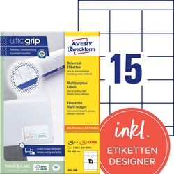 Multifunctionele etiketten avery wit 3000 stuks