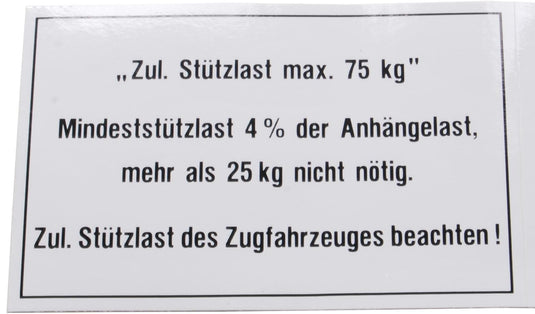 Bünte bord statische belasting fiets-aanhanger load plate 75 kg 105x74 mm