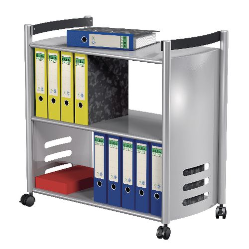 Kantoorwagens kerkman tec-art 2 rijen ordners 3010 820x435x850cm lichtgrijs a4