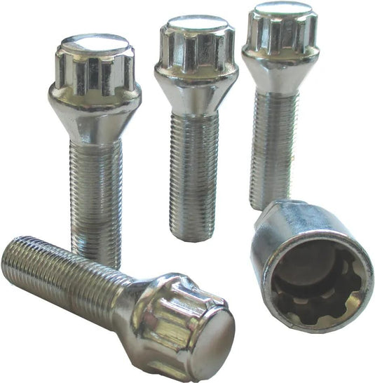 Autostyling seehase felgenschloss-set rim locks set chrome cone 60, m14x1.25x27 mm