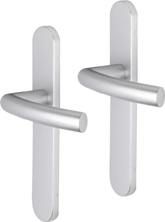 Impresso deurkruk - burton - voor binnen - ovaal deurschild - aluminium - 2 stuks