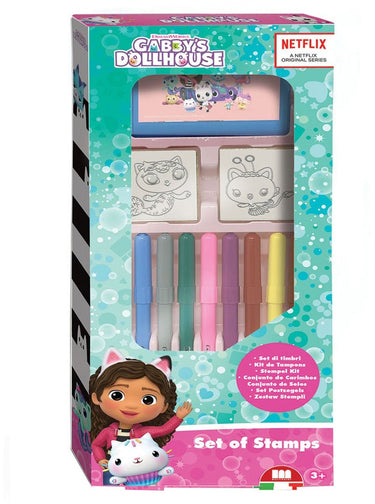 Multiprint gabby's poppenhuis creatieve stempelset met stiften.