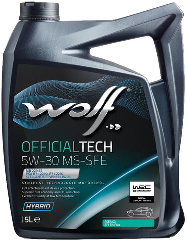 Wolf motoröl officialtech ms-sfe motoroil 5w30 5l off.tech ms-sfe