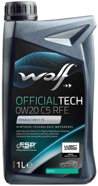 Wolf motoröl officialtech c5 rfe motoroil 0w20 1l offic.tech c5 rfe