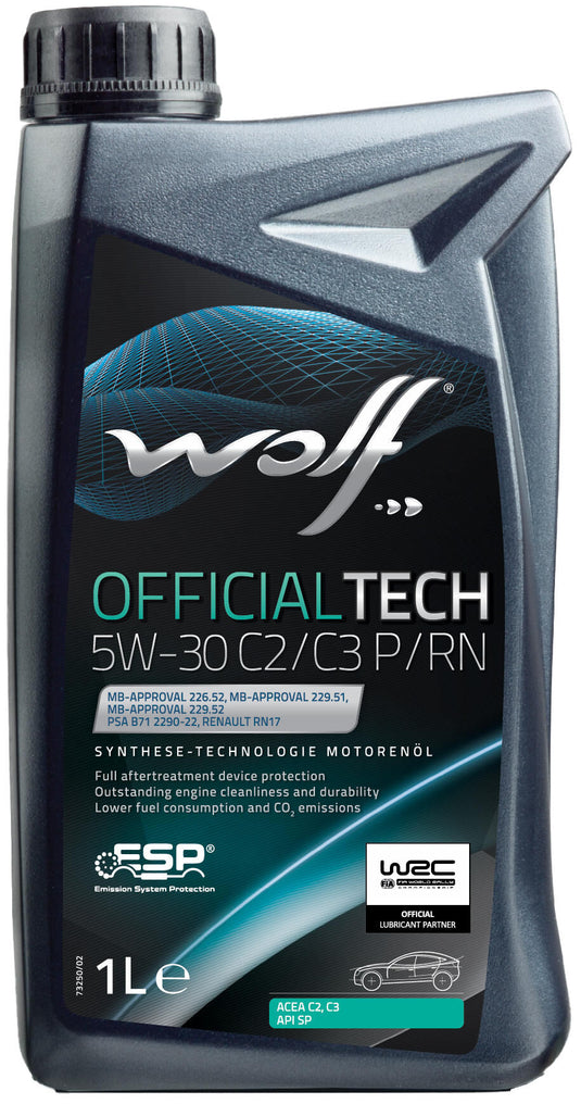 Wolf motorolie officialtech c2 c3 p rn motoroil 5w30 1l offic.tech c2 c3 r p
