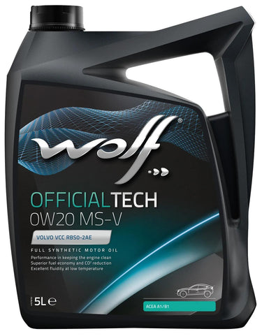 Wolf motorolie officialtech ms-v motoroil 0w20 5l off.tech ms-v