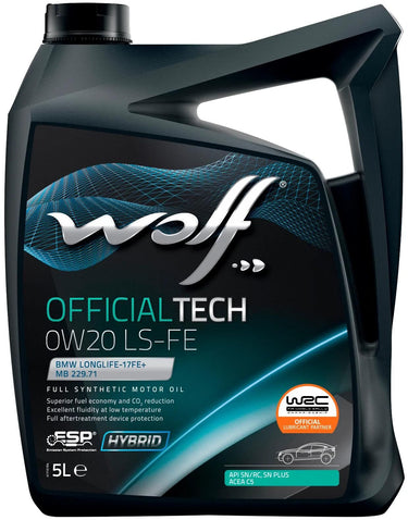 Wolf motorolie officialtech ls fe motoroil 0w20 5l off.tech ls-fe