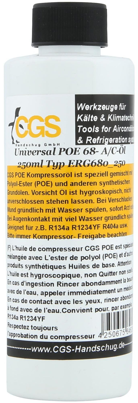 Cgs airco-compressorolie uni refrigerant oil 250ml for all refrigerants
