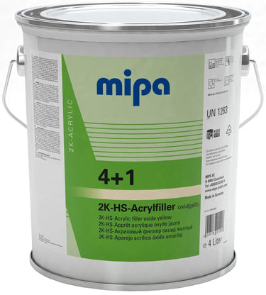 Mipa vulmiddel voor grondverf 4+1 acrylfiller hs 4+1 acrylic filter hs 4l oxidyellow
