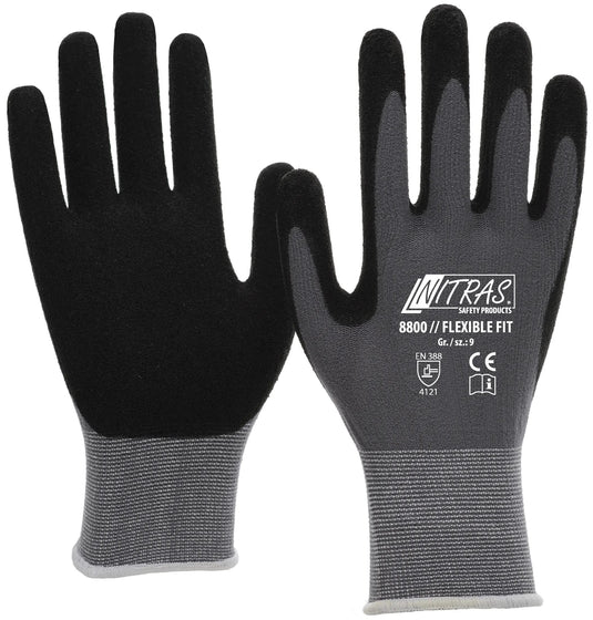 Nitras safety feinstrickhandschuh flexible fit glove size 11 knit gray sw flexible fit