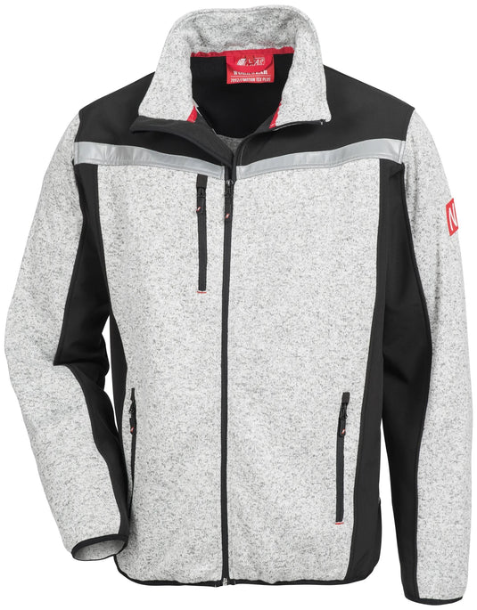 Nitras safety softshelljacke motion tex plus 7192 knitted softshell jacket. motion tex plus gray