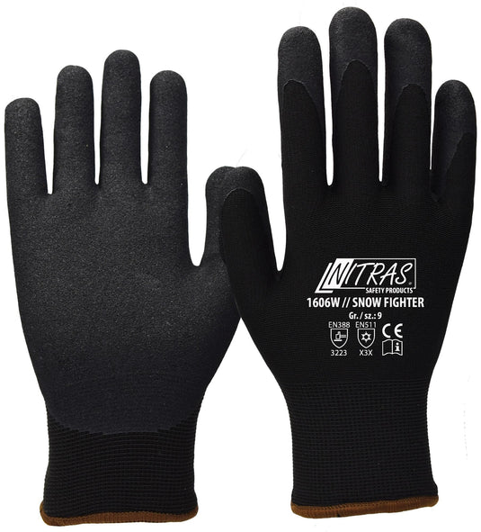 Nitras safety winterhandschoen snow fighter winter glove size 8 black snow fighter