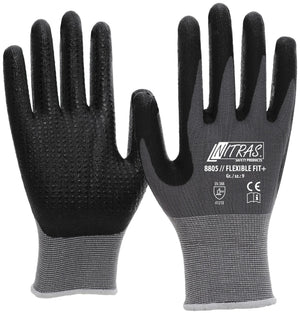 Nitras safety monteurshandschoen flexible fit+ glove size 9 pimples gray sw flexible fit+