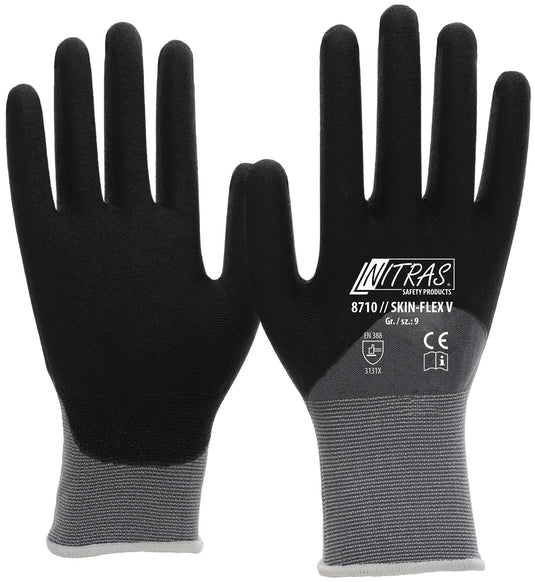 Nitras safety flexibele werkhandschoen skin flex v glove size 9 skin flex v