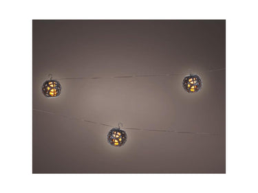 Lumineo led solar strengverlichting l175cm 8 x 10led kleur met vlamverlichting