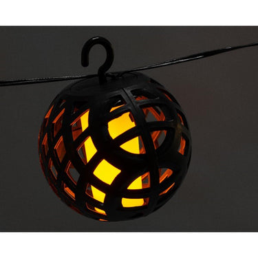 Lumineo led solar strengverlichting l175cm 8 x 10led kleur met vlamverlichting