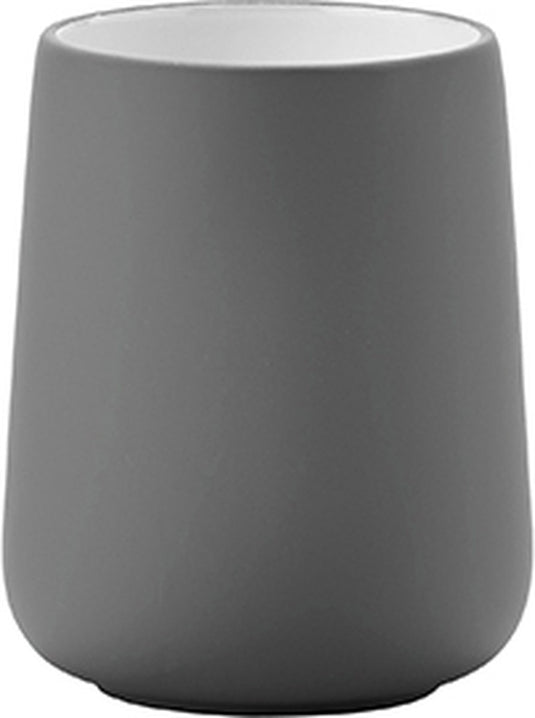 Zone denmark nova tandenborstelbeker - beker voor tandenborstels - tandenborstelhouder - toilet badkamer accessoires - 10 x 8 cm - grijs