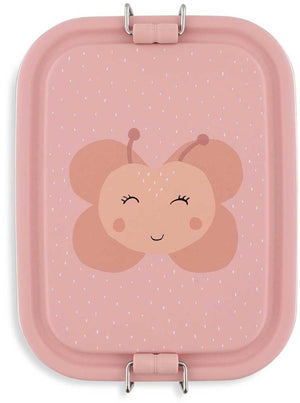 Trixie | brooddoos klein - mrs. butterfly - rsv lunchbox voor kinderen - makkelijk te openen broodtrommel – roze - vlinder