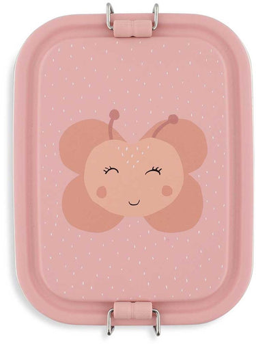 Trixie | brooddoos klein - mrs. butterfly - rsv lunchbox voor kinderen - makkelijk te openen broodtrommel – roze - vlinder