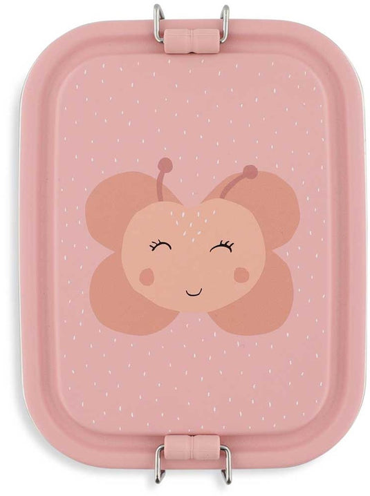 Trixie | brooddoos klein - mrs. butterfly - rsv lunchbox voor kinderen - makkelijk te openen broodtrommel – roze - vlinder