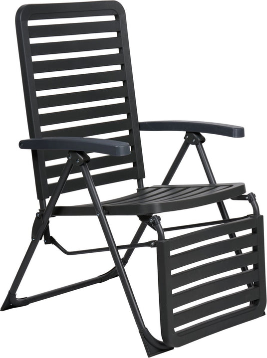 Lifetime garden verstelbare tuinstoel - zit en ligstoel tuin - campingstoel opvouwbaar - 104 x 62 x 151cm - zwart