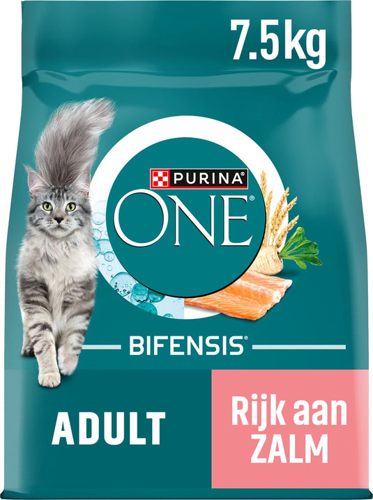 Purina one adult - kattenbrokjes - zalm volkoren granen - 7.5 kg
