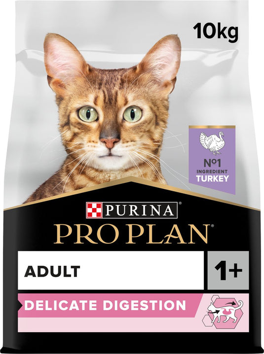 Pro plan adult delicate digestion - kattenvoer droogvoer - kalkoen - 10 kg