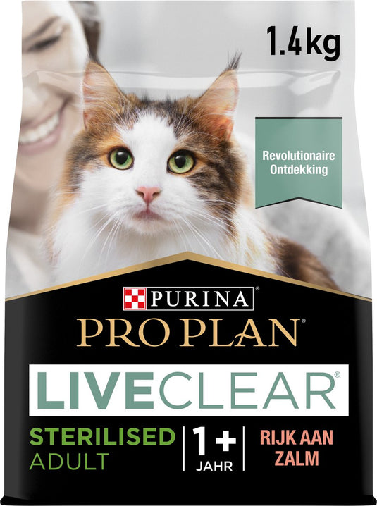 Pro plan adult liveclear - kattenvoer droogvoer - zalm - 1.4 kg