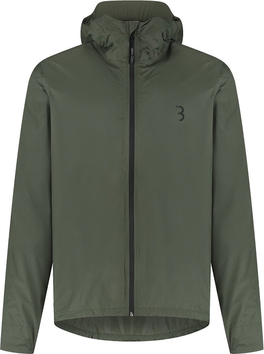 Bbb cycling multishield regenjas fiets: urban sport - waterdicht 10k en ademend - heren dames fietsjas - olijfgroen - maat m - bbw-475