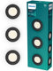 Philips led philips peridot inbouwspot - gu10 fitting - zwart - rond - vaste kop - 3-pack