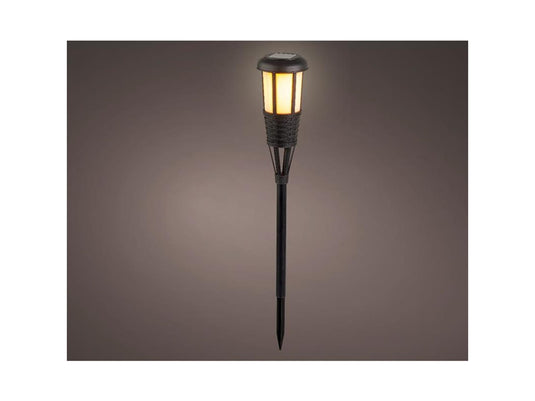 Lumineo led solar fakkel ã˜10-h61cm met schakellar en 6 uurs timer