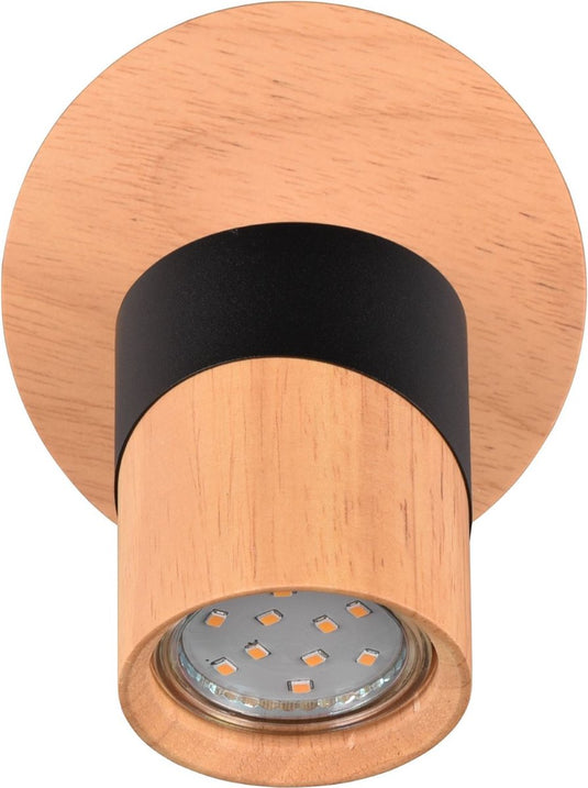 Trio aruni - spot - houtkleurig met zwart - excl. 1x gu10 4,5w