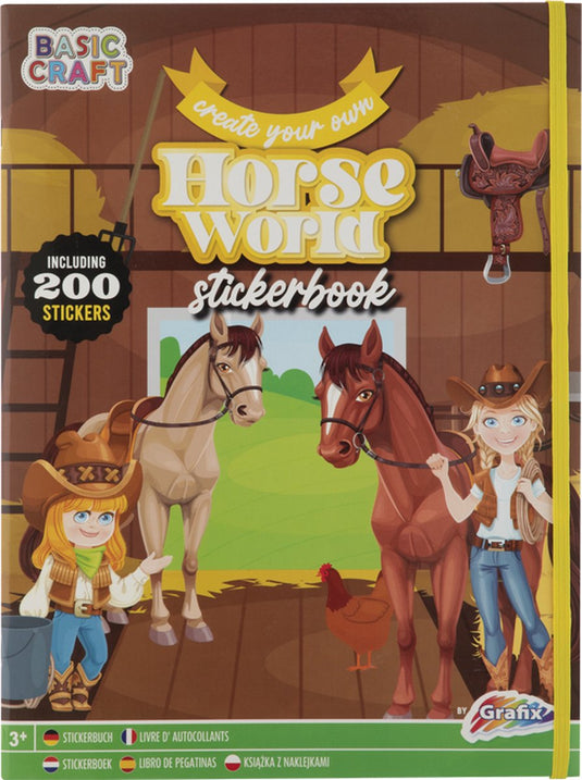Grafix create your own paarden wereld stickerboek - 200 stickers - activiteitenboek voor meisjes - doeboek - opdrachten boekje - sinterklaas cadeau
