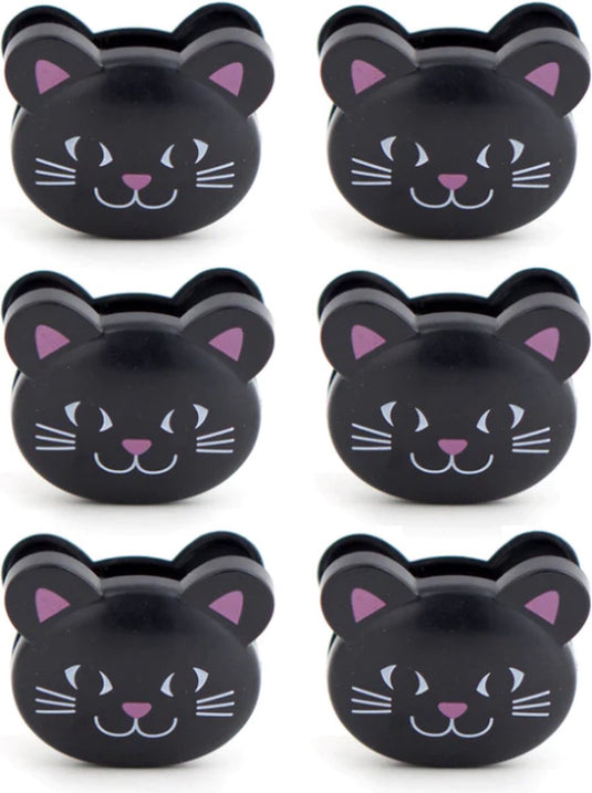Kikkerland kat bag clips (set van 6) - zwart van