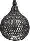Woood macy tafellampvoet - rattan look - zwart - 44x31x31