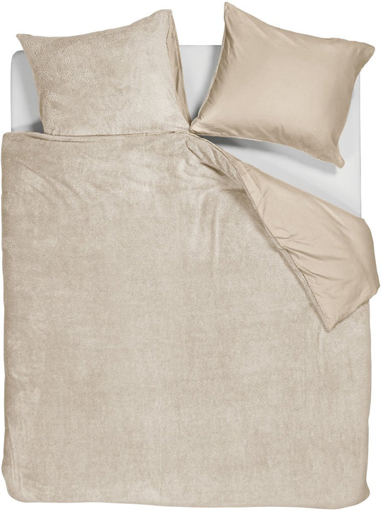 Ambiante plush teddy dekbedovertrek - lit jumeaux - 240x200 220 - zand