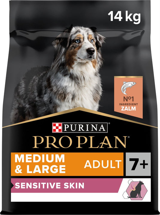 Pro plan purina sensitive skin senior (7+) - hondenvoer - zalm - 14 kg