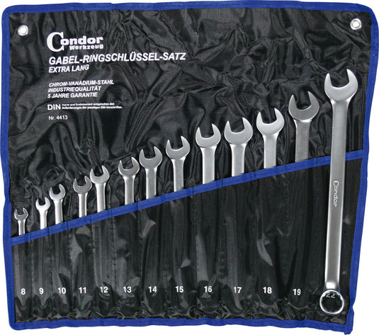 Condor ring-steeksleutel set 4413 fork ring spanner set 8-22mm super long