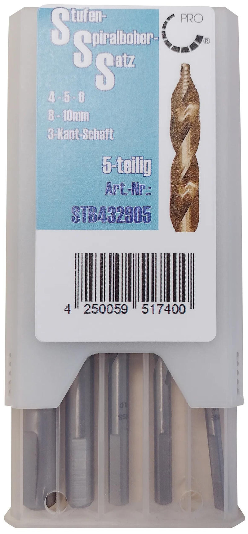Load image into Gallery viewer, Pro spiralbohrersatz stb4329 step twist drill set per 4-10mm 5 pcs.
