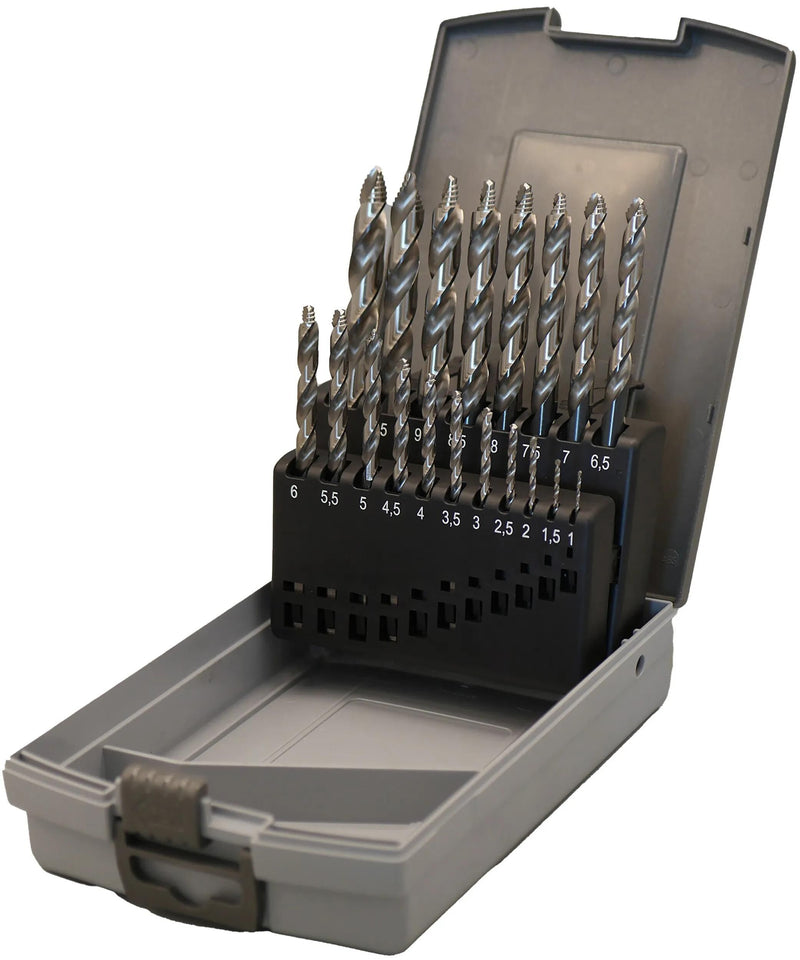 Load image into Gallery viewer, Pro spiralbohrersatz stb4329 step twist drill set , 1.0-10mm, 19 pcs.

