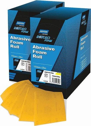Norton schuurstrook rotolo foam sanding roll 115mmx25m p320