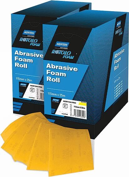 Norton schuurstrook rotolo foam sanding roll 115mmx25m p500