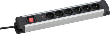 As-schwabe meervoudige verdeler aluminum socket strip 6-fach