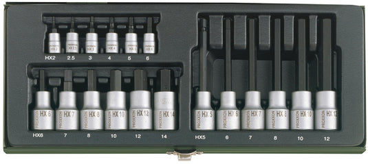 Proxxon dopsleutel set inside hexagon set 18-t.