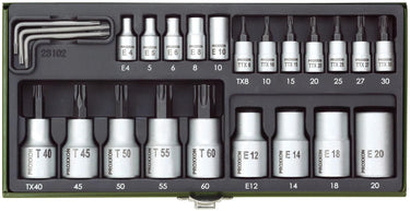 Proxxon dopsleutel set tx socket wrench set 23-piece